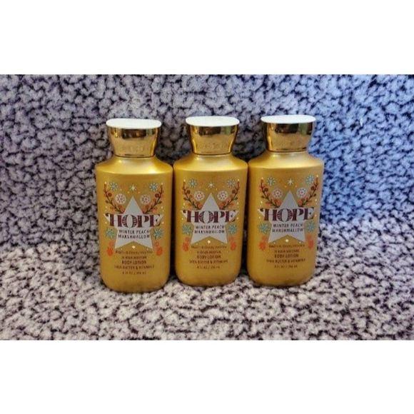 Bath & Body Works Hope Winter Peach Marshmallow Body Hand Lotion Set of 3